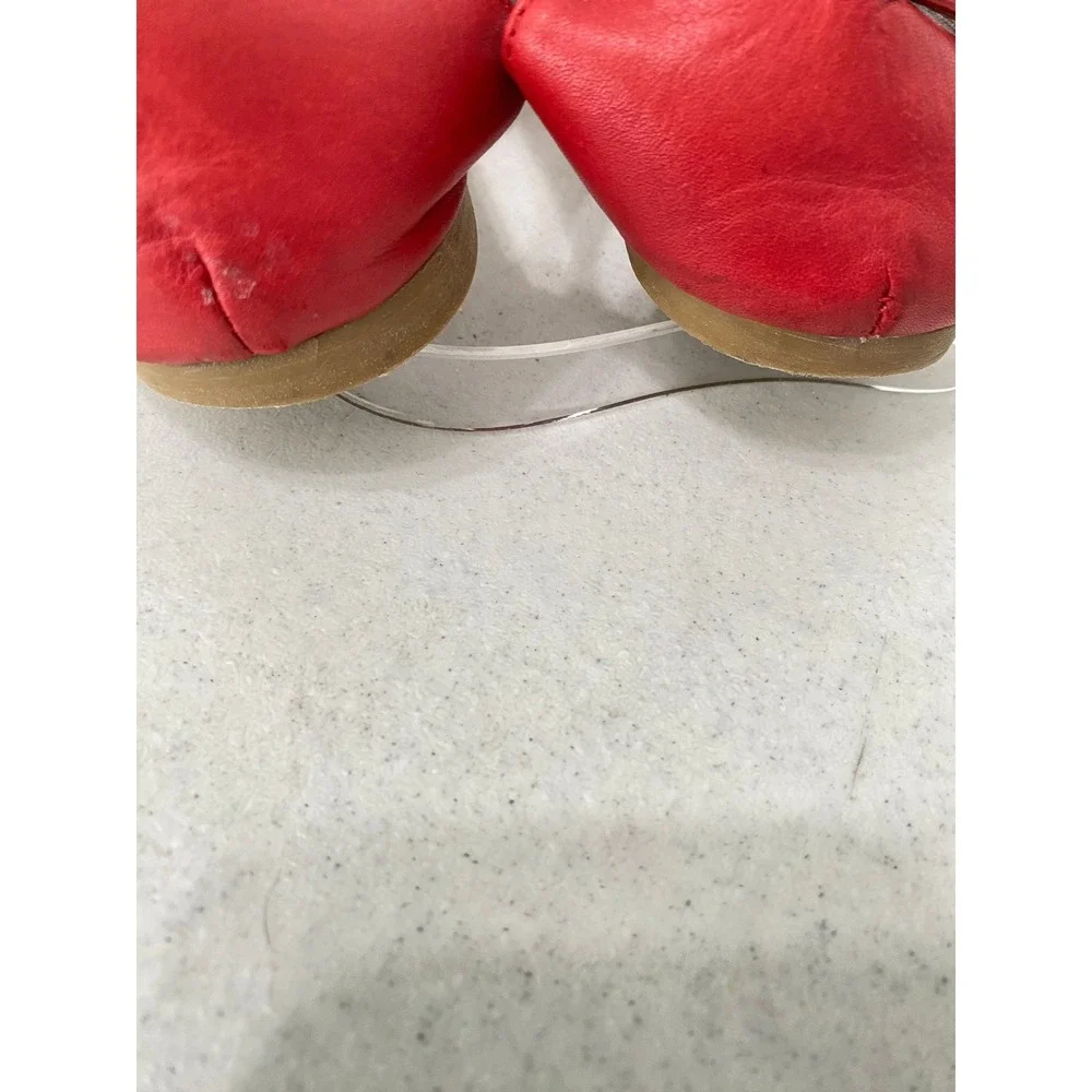 Spring Step Delorse Flats Women 42 Red Leather Woven Slingback Pointed Toe EU 42